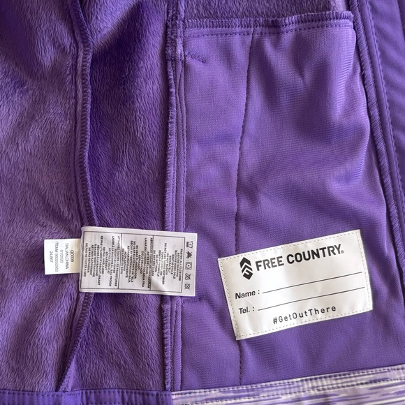Free Country Girls Purple Softshell Water Resistant Hooded Jacket Size 10/12 - Picture 12 of 15